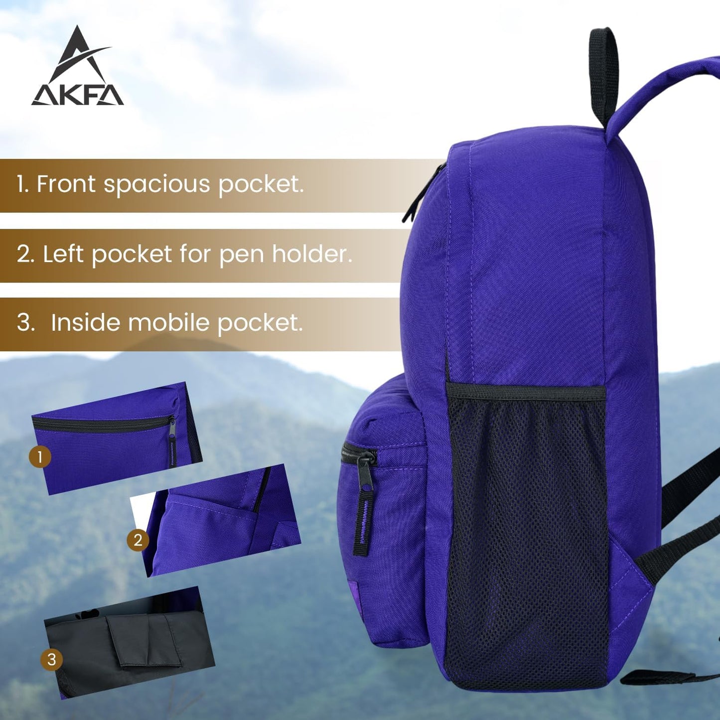 Classic Backpack - Eco-Friendly 14L Capacity, 100% Recycled Polyester, Water-Resistant, Padded Laptop Pocket (15") (Purple)