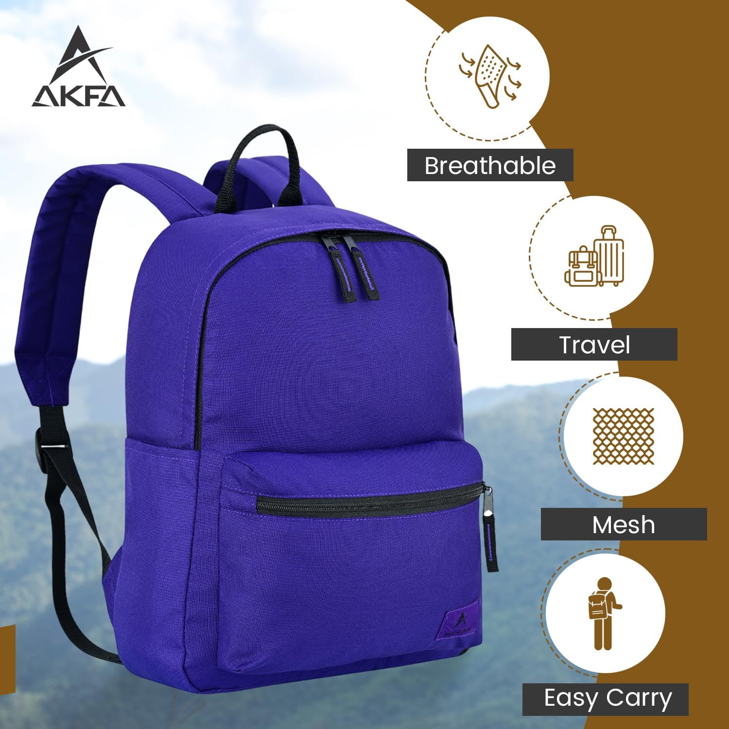Classic Backpack - Eco-Friendly 14L Capacity, 100% Recycled Polyester, Water-Resistant, Padded Laptop Pocket (15") (Purple)