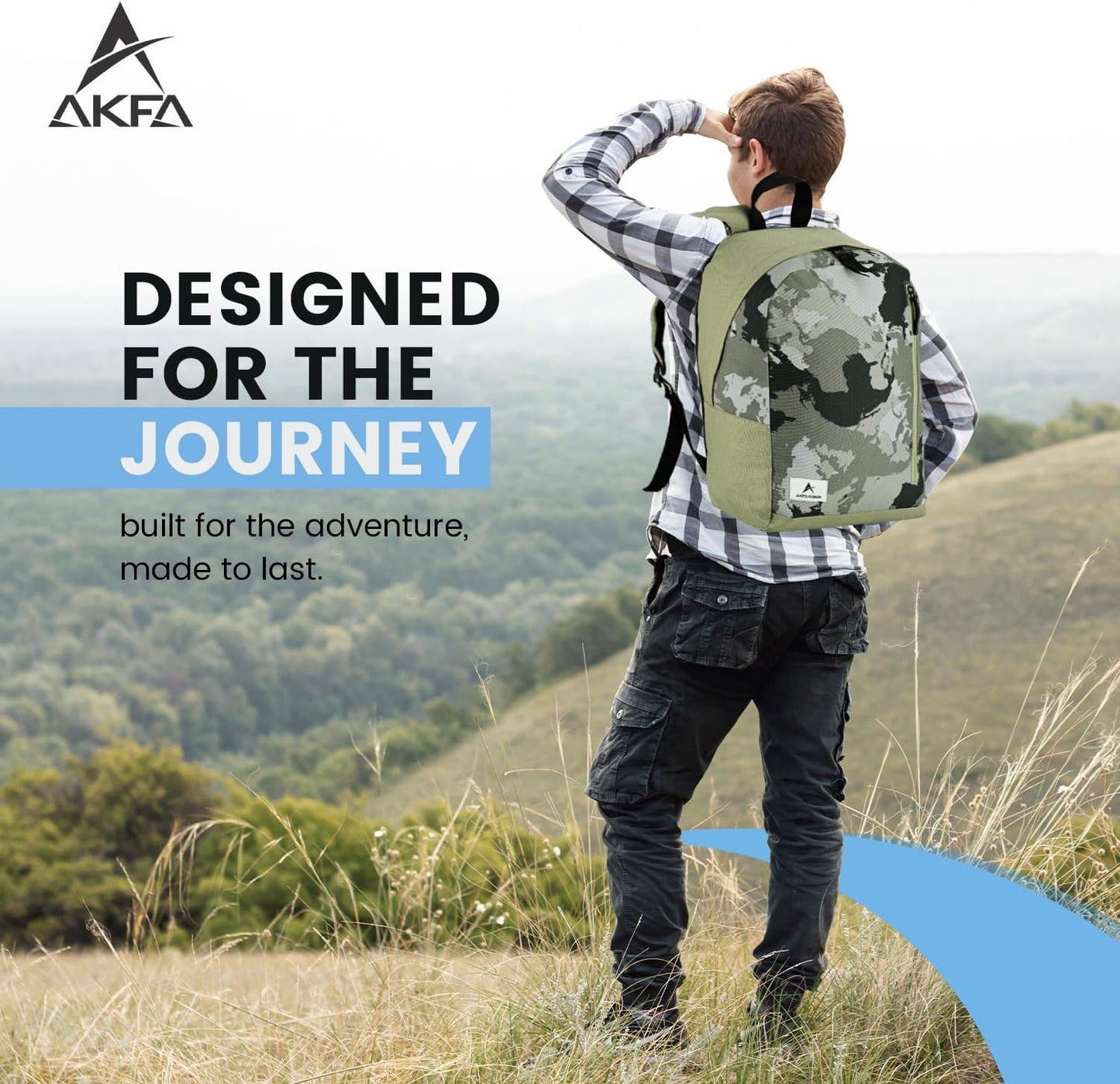 Fashion Backpack - Stylish Water-Repellent Daypack Made from 100% Recycled Polyester, 14L Capacity with Adjustable Straps (Olive Green/Light Grey/Black)