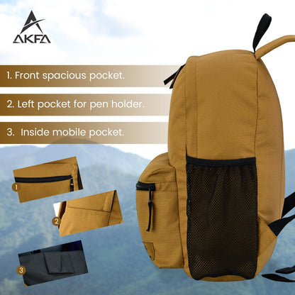 Classic Backpack - Eco-Friendly 14L Capacity, 100% Recycled Polyester, Water-Resistant, Padded Laptop Pocket (15") (Mustard)