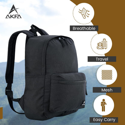 Classic Backpack - Eco-Friendly 14L Capacity, 100% Recycled Polyester, Water-Resistant, Padded Laptop Pocket (15") (Black)