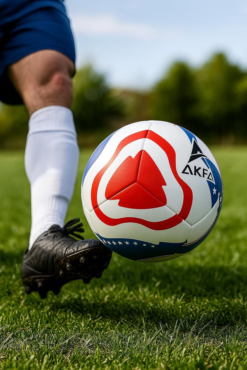 World Cup Soccer Ball – USA Themed Patriotic Stars & Stripes Design