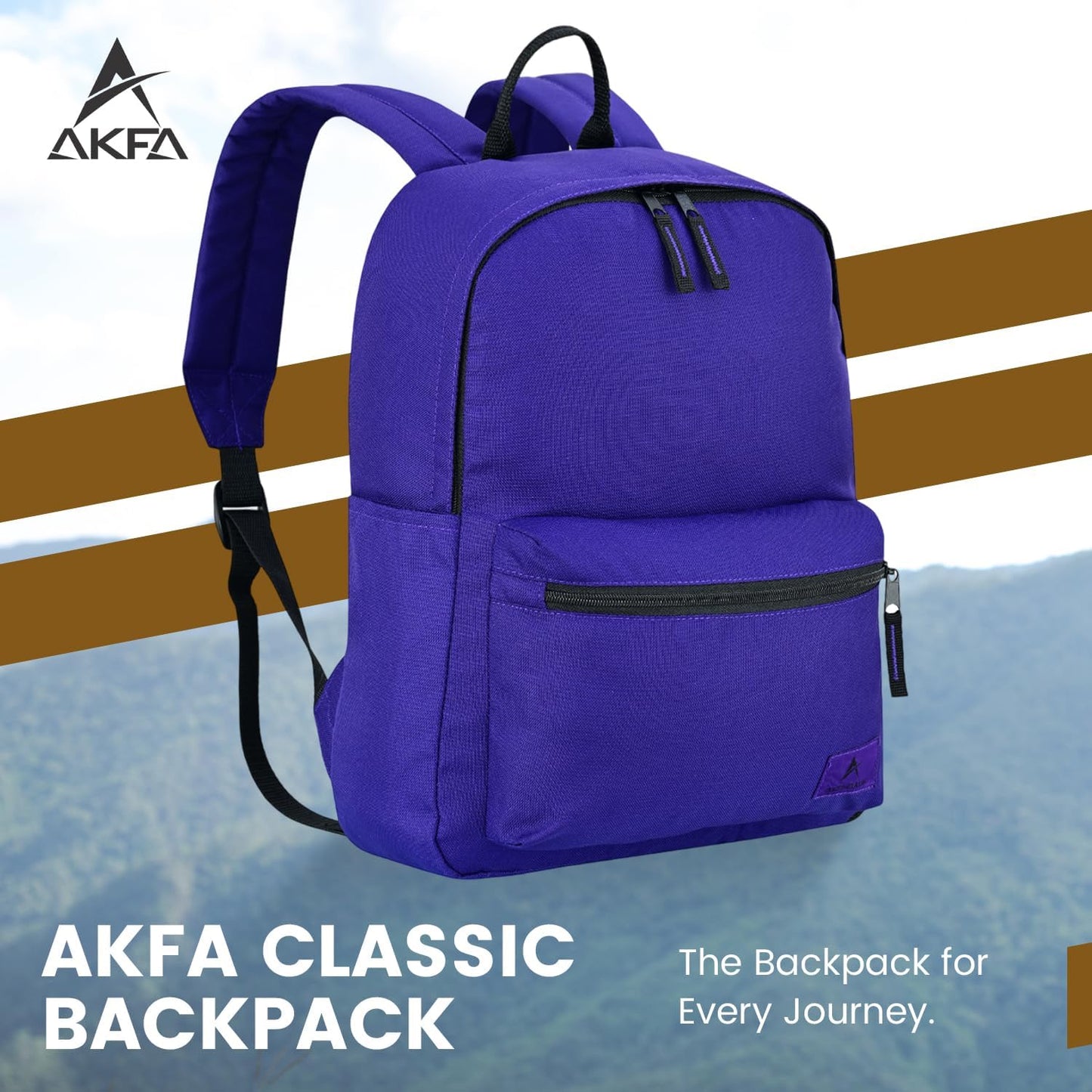 Classic Backpack - Eco-Friendly 14L Capacity, 100% Recycled Polyester, Water-Resistant, Padded Laptop Pocket (15") (Purple)