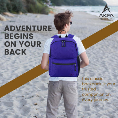 Classic Backpack - Eco-Friendly 14L Capacity, 100% Recycled Polyester, Water-Resistant, Padded Laptop Pocket (15") (Purple)